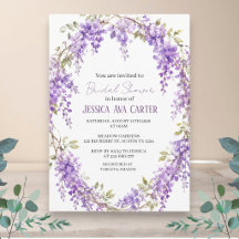 Purple Wisteria Floral Garden Bridal Shower 