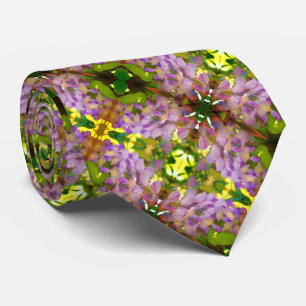 Purple Wisteria Flower Abstract Pattern        Tie