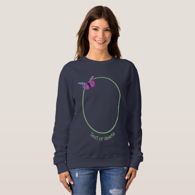 Purple Wisteria Flower Butterfly Personalised  Sweatshirt (Front Full)
