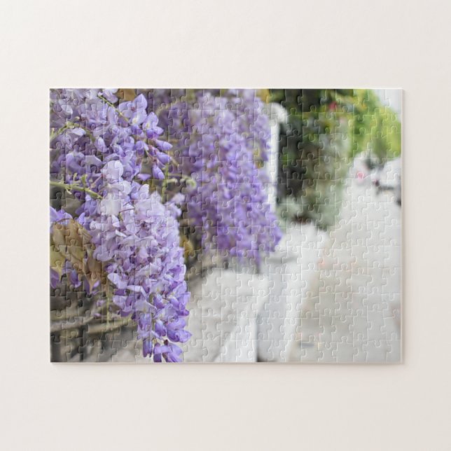 Purple Wisteria Flowers Kensington Chelsea London Jigsaw Puzzle (Horizontal)