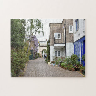 Purple Wisteria Flowers Mews Houses London UK Jigsaw Puzzle