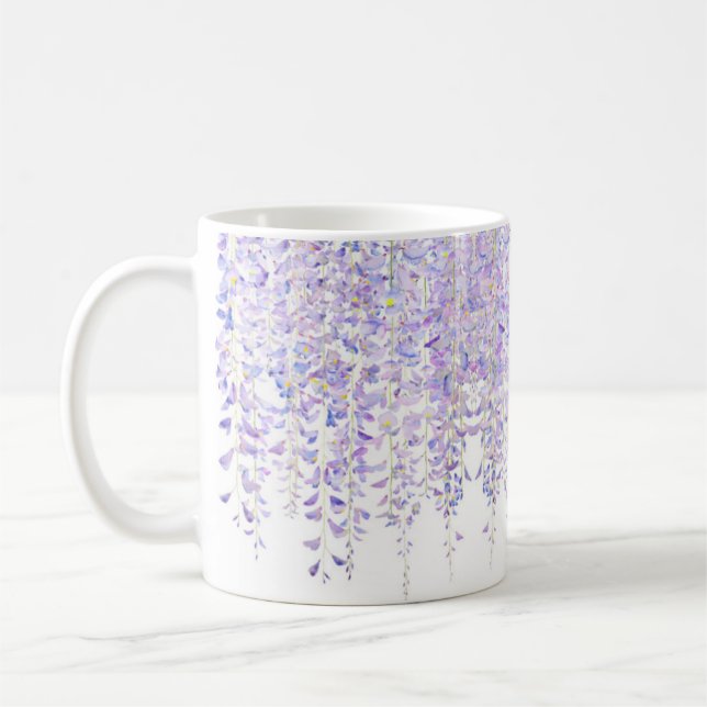 Purple Wisteria flowers mug (Left)
