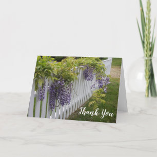Purple Wisteria Flowers Thank You Note Card