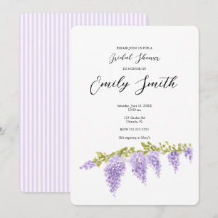 Purple Wisteria Painting Bridal Shower Invitation