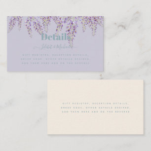Purple Wisteria Sage Floral Garden Wedding Business Card