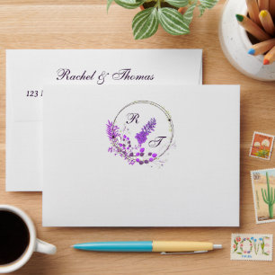 Purple Wisteria Themed Wedding Envelope