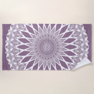 Purple Wisteria Tristyns Mandala Beach Towel