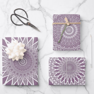 Purple Wisteria Tristyns Mandala Wrapping Paper Sheet