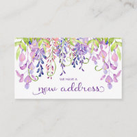 Purple Wisteria Watercolor Floral New Address