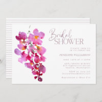 Purple Wisteria Watercolor Stripes Bridal Shower