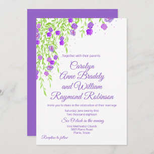 Purple Wisteria Wedding Invitation