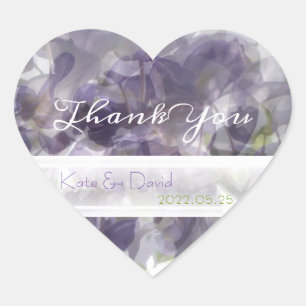 ©Purple Wisteria Whisper/Wedding Favour Thank You Heart Sticker