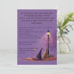 Purple Witch Cool Halloween Party Invitation