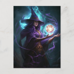 Purple Witch Fantasy Art Postcard