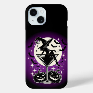 Purple Witch Martini iPhone 15 Case
