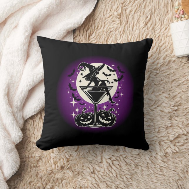 Purple Witch Martini Cushion (Blanket)