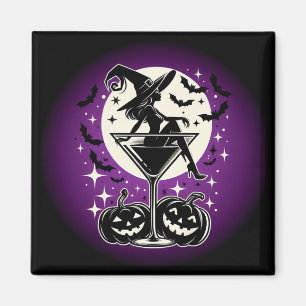 Purple Witch Martini Magnet