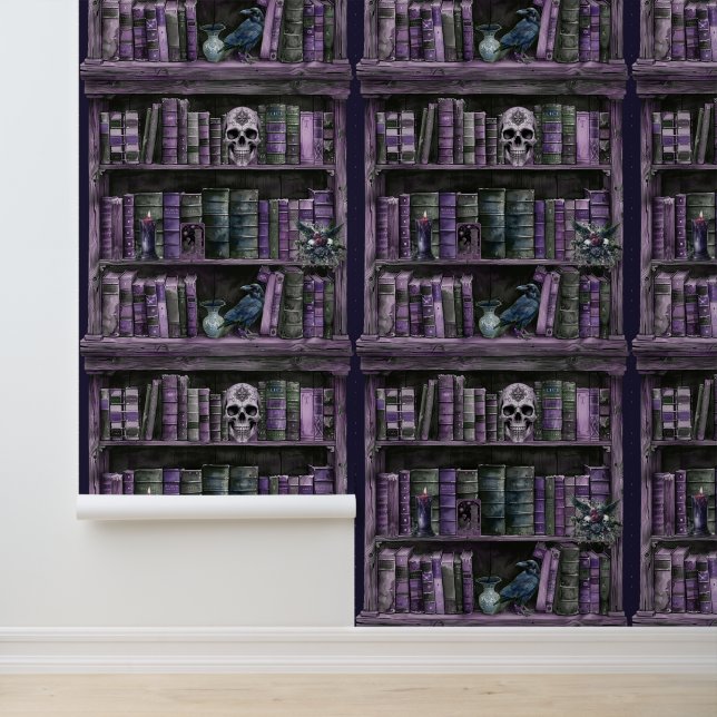 Purple Witchy Bookshelf Wallpaper (Application)