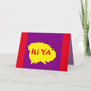 Purple with a yellow splash design border red card