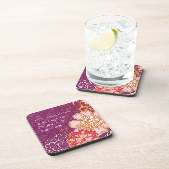 Purple with Big Flowers Coasters (Right Side)