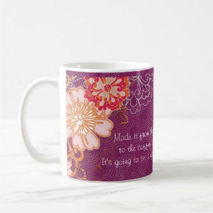 Purple with Big Flowers Coffee Pot Mug
