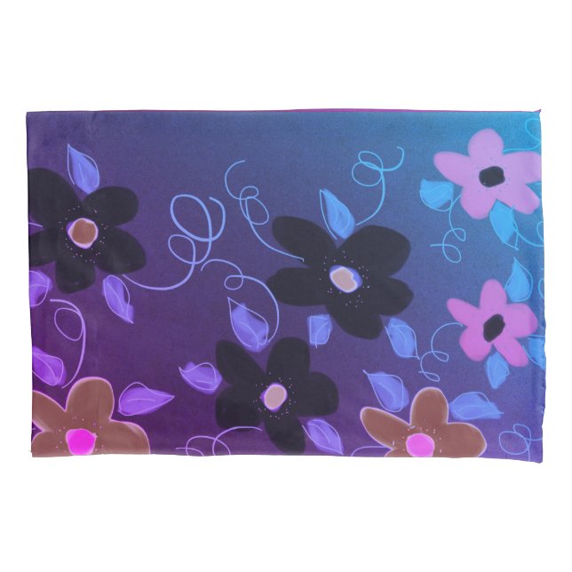 Purple With Floral Pillowcase (Front)
