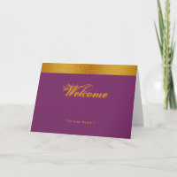 Purple with Gold Badge Band Thank You Card
