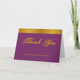 Purple with Gold Badge Band Thank You Card