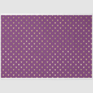 PURPLE WITH GOLD HEART PATTERNS TISSUE PAPER