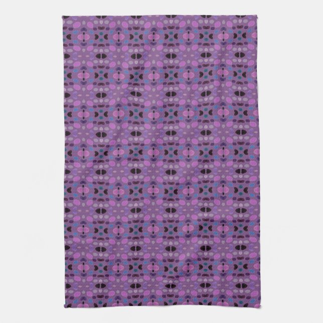 Purple With Pattern Tea Towel (Vertical)