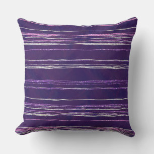 Purple with Streaks of  White Throw Pillow 