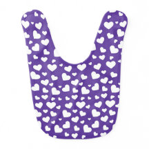 PURPLE WITH WHITE LOVE HEARTS