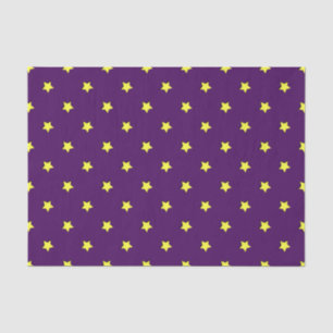 Purple with Yellow Stars Tissue Paper