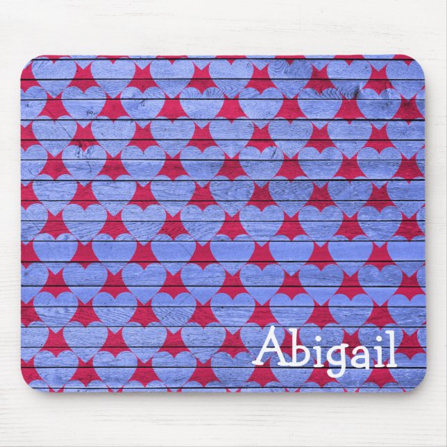 Purple Wood Heart Design Mouse Pad (Front)