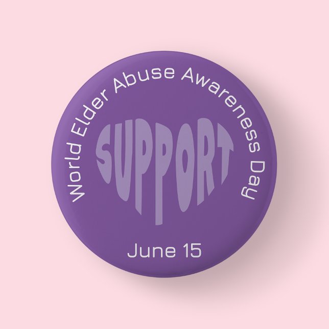 Purple World Elder Abuse Awareness Day Button (World Elder Abuse Awareness Day)