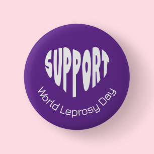Purple World Leprosy Day 6 Cm Round Badge