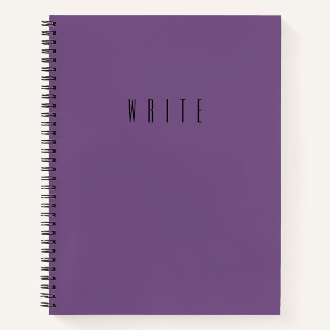 Purple Write Typography  Notebook (Front)