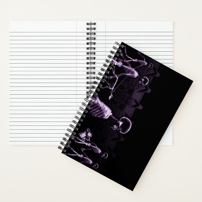 Purple X-Ray Skeleton City Scene Notebook (Inside)
