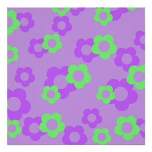Purple Y2K Bold Wildflower Vibrant Spring Art Poster