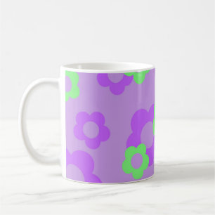 Purple Y2K Wildflower Bold Retro Spring Kitchen Coffee Mug