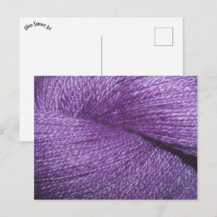 purple yarn postcard