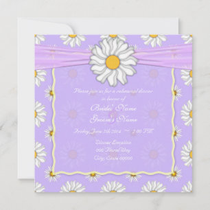 Purple Yellow and White Floral Rehearsal Dinner Invitation
