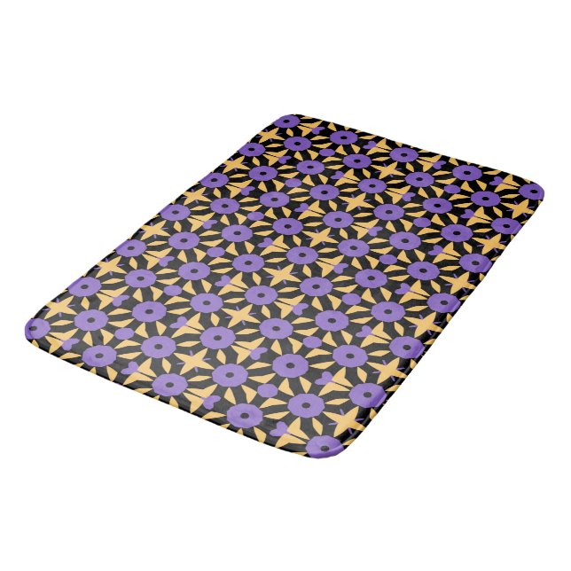 Purple Yellow Black Geo Bath Mat (Angled)