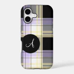 Purple Yellow Black Plaid Monogram iPhone 5 Case
