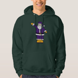 purple yellow christmas santa claus hoodie