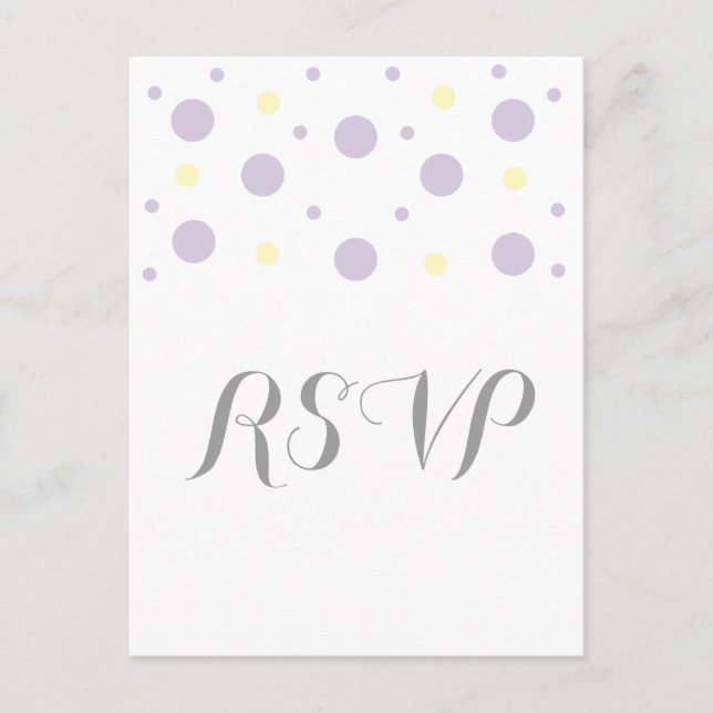 Purple Yellow Confetti Response Postcard (Front)