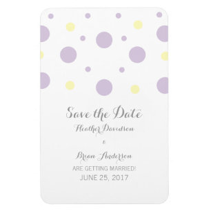 Purple Yellow Confetti Save the Date Magnet
