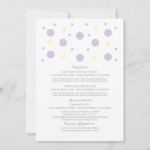 Purple Yellow Confetti Wedding Information Card