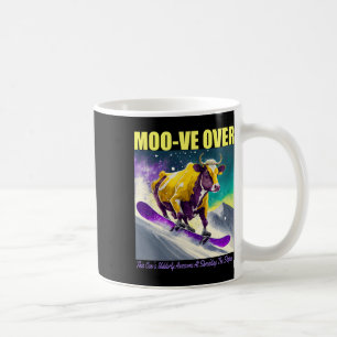 Purple Yellow Cow Snowboarding Shredding Down The  Coffee Mug