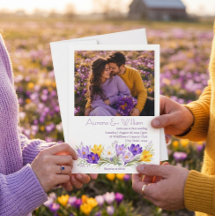 Purple Yellow Crocus Floral Photo Wedding